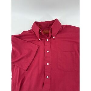 Vintage Sears Men's King's Road Shop Red Button-Down Long-Sleeved Shirt